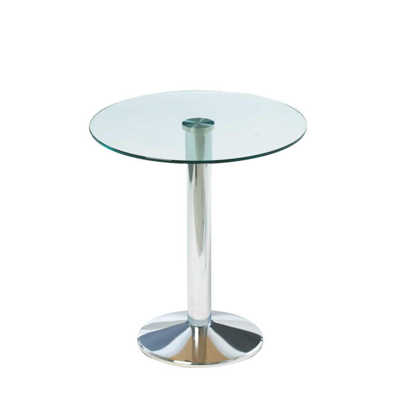 Milan Bistro Table Glass Top Chrome Base